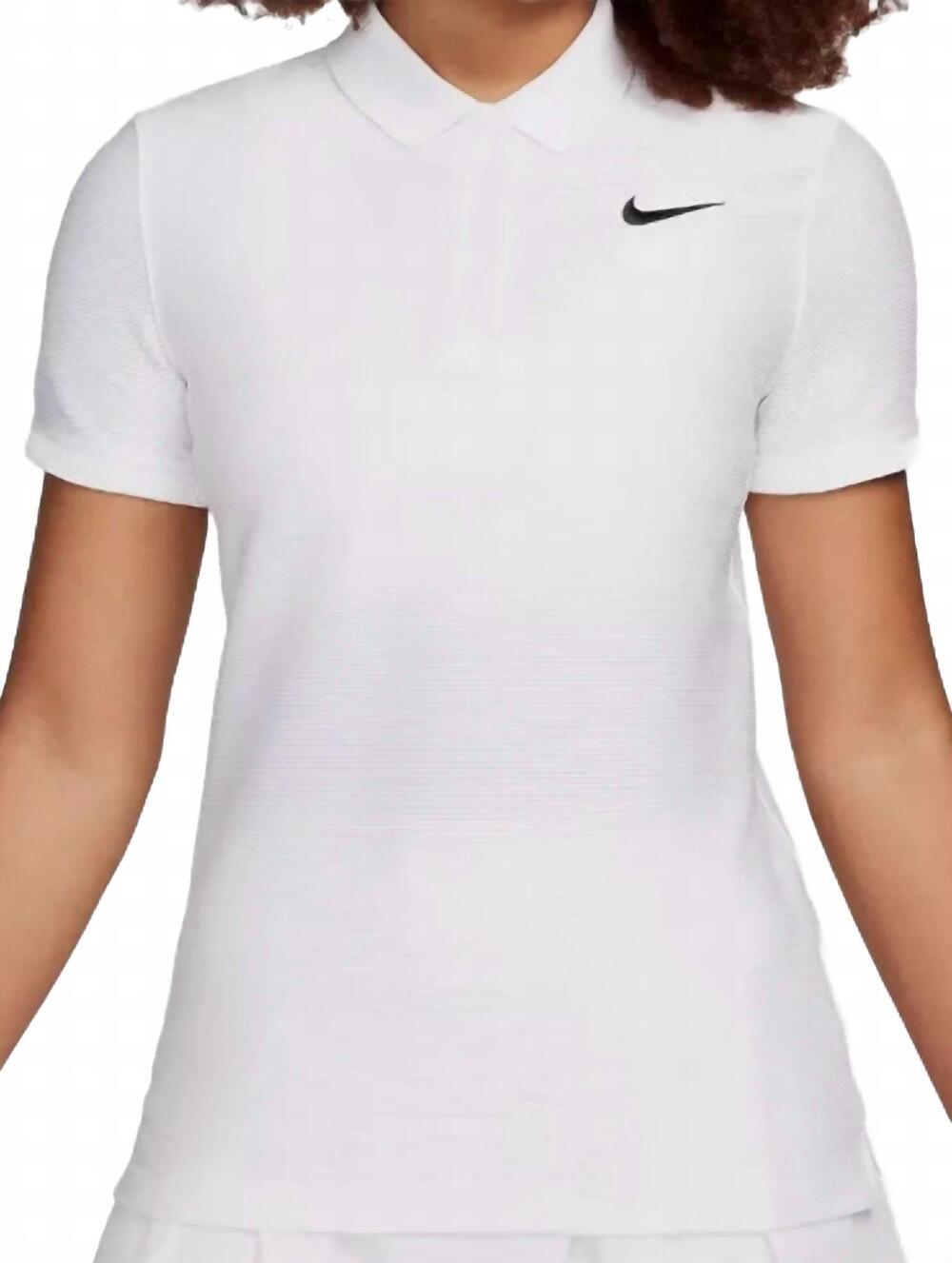 NEW NIKE victory dri-fit golf polo ribbed shirt in white